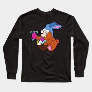 Retro Vintage Grunge Easter Bunny Long Sleeve T-Shirt